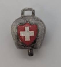 Vintage 800 silver SWISS SUISSE enameled BELL 3-D ...