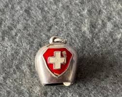 Vintage Silver 800 Charm Pendant. Enamelled Alpine Dairy Cow ...