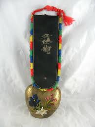 Large Vintage Swiss Cow Bell Hand Painted with Flowers | eBay