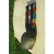 Vintage Large Authentic Swiss Cowbell Leather Strap Brass ...