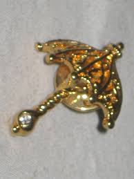 vintage ornate gold tone metal umbrella parasol lapel pin pinback w/ crystal ? | eBay