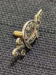 Antique Masonic Shriners Sword & Crescent Pin—Platinum, Diamonds & 14K Gold | eBay