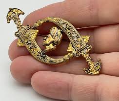 Vintage Damascene Double Dagger Brooch Pin – Spanish Toledo Sword Design – Gold Black Spaniard Costume Jewelry Gift - Etsy