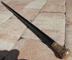 R.f.s Co Ebony Walking Stick Cane Gold Filled