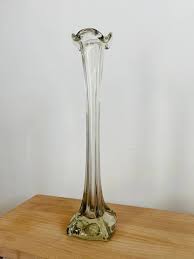 Vintage Clear Art Glass Bud Vase – Tall Stretch Glass With Sculptural Base, 1970s Retro Decor - Etsy