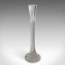 Tall Vintage French Glass Lily Vase, 1950s for sale at Pamono