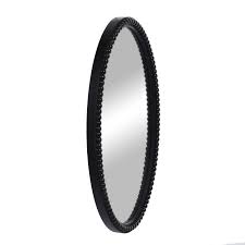 Mirror Oval Wooden Beaded Black 25in x 17in – Homeport