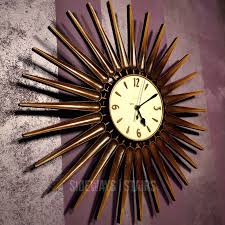 SYROCO SUNBURST WALL CLOCK vintage Danish MCM mid century modern Nordic atomic | eBay