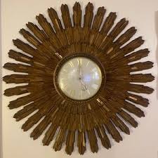 Beautiful MCM Syroco Starburst Gold Wall Clock (as Is) - Etsy