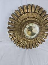 Mid Century Modern Sunburst Clock Indiana Collectible Wall ...