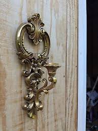 Vintage 32" 1972 Gold Gilt SYROCO Homco Wall Hang Planter Spoon Ladle W Sconces | eBay