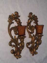 Set HOMCO Hollywood Regency Style Wall Hanging Sconce With Votive Cups # 4118 | eBay