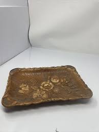 Vintage Multi Products Inc 1944 Brown Resin Faux Wood Tray ...