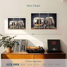 Amazon.com: ElephantStock - Tabla Drums Wall Art - Horizontal Multi Panel Canvas - 3 Piece Living Room Wall Decor - Photography Music Multi Piece Wall Art - Gray And Silver Decor -