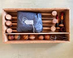 Antique Parlor Table Croquet Set C1900, Mini Indoor Croquet ...