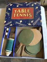 Vintage 1930's J Pressman Table Tennis Ping Pong Set Wooden Paddles Original Box | eBay