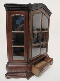 19th Century Dutch Miniature Walnut Cabinet Vitrine For Sale at 1stDibs