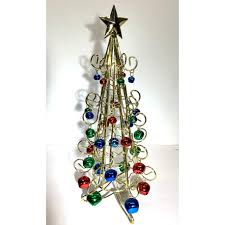 Gold Christmas Tree Metal Jingle Bells Multicolor 16.5" - Etsy