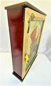 Vintage Wood Fishing Teddy Bear Cabinet Display Storage Box 16” | eBay