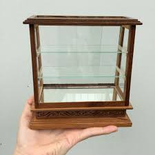 Mini Wood Cabinet Glassed Shelf Display Miniature Furniture Dollhouse | eBay Australia