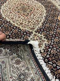 Hand Knotted Silk Rug: Persian Medallion Design, Brown ...