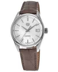 Tag Heuer Carrera Quartz Mother of Pearl Dial Brown Leather ...