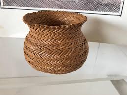 Vintage Tarahumara Hand Woven Pine Needle Straw Basket Mini ...