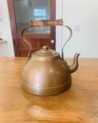 Vintage Portugal Copper Teapot/kettle With Wood Handle - Etsy