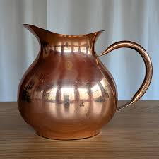 Vintage 1960s Tagus Copper Pitcher - Made in Portugal - Tin-lined - 7-inch Decorative Vase - Holds 64 Oz - Rustic Farmhouse Decor Gift - Etsy