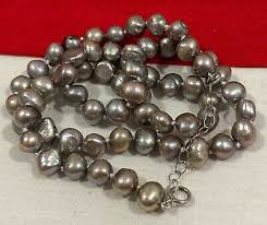 Vintage Artisan 925 Sterling Silver Freshwater Gray Pearl ...