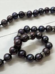 Black Freshwater Pearl 925 Necklace The Danbury Mint ...