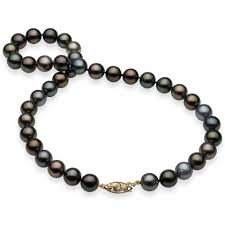 17-18" Tahitian Black Pearl Strand in Gold