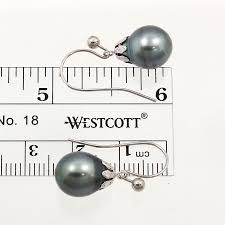 14k White Gold Fish Hook Dangle Tahitian Pearl Earrings – The Pearl Jewelers