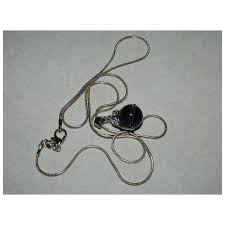 Amethyst Purple Glass Ball Rhinestone Pendant Necklace Sterling Silver - Ruby Lane