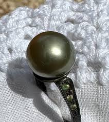 Grey Pearl Ring in Sterling Silver - Etsy