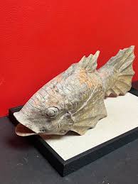 Stunning Old Asian 19th Inch Wooden Fish — Fossilized Look ...
