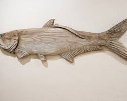 Driftwood Tarpon 40" Left 2D Sculpture Beach Décor by SEASTYLE - Etsy