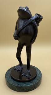 Vintage Bronze Metal Frog Sculpture 8” X 4” PGA Tour | eBay