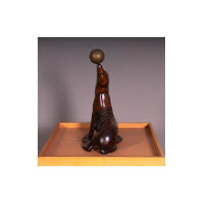 Sea Lion Sculpture in Wood & Bronze | Chairish