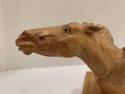 Two Headed Wood Horse Sculpture Table Decoration | eBay