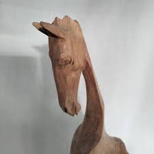 Pair of Vintage Hand Carved Rustic Wood Root Horse Bust ...