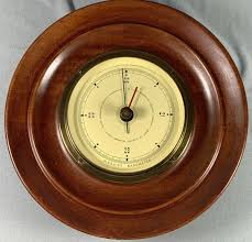 Vtg Airguide Barometer Round Brass & Wood | eBay