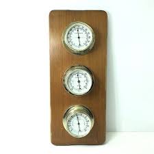 Vintage Wooden Barometer Wall Weather Station Thermometer Good Wood Metal Keys | eBay