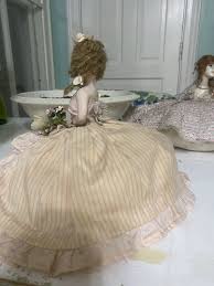 Antique 1900's French Half Doll Plaster Millenary Flowers Pink Dress Ornate Chic | eBay