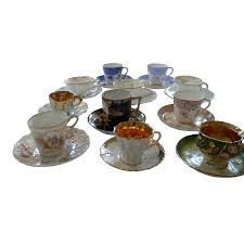 Antique Late 19th Century Demitasse Cups & Saucers 22 Pieces | Chairish