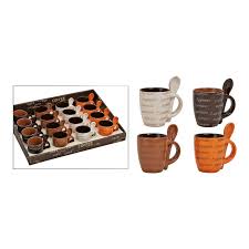 Ceramic espresso cup with spoon, assorted, 7 cm 50ml | 10020330