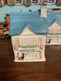 Vintage Decorative Ceramic TEA SHOP Cookie Jar Canister ...