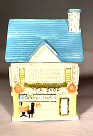 Vintage Decorative Cookie Jar TEA SHOP Cookie Jar Ceramic ...