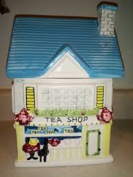 Vintage Decorative Ceramic TEA SHOP Cookie Jar Canister ...