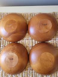 Vintage Baribocraft Canada Wooden Salad Snack Bowls Set of 4. *handcrafted in Canada* Excellent Condition. BOHO Mid Century - Etsy